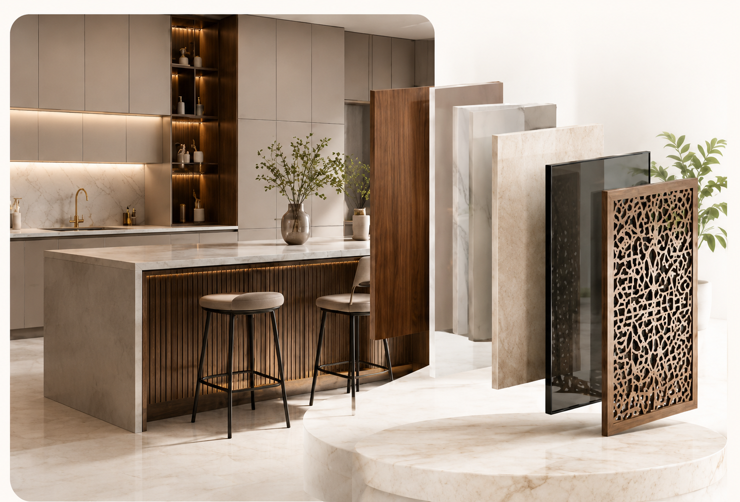 Glow Kraft premium kitchen and finish materials
