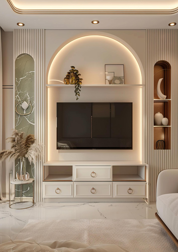 Glow Kraft TV unit and wall panel
